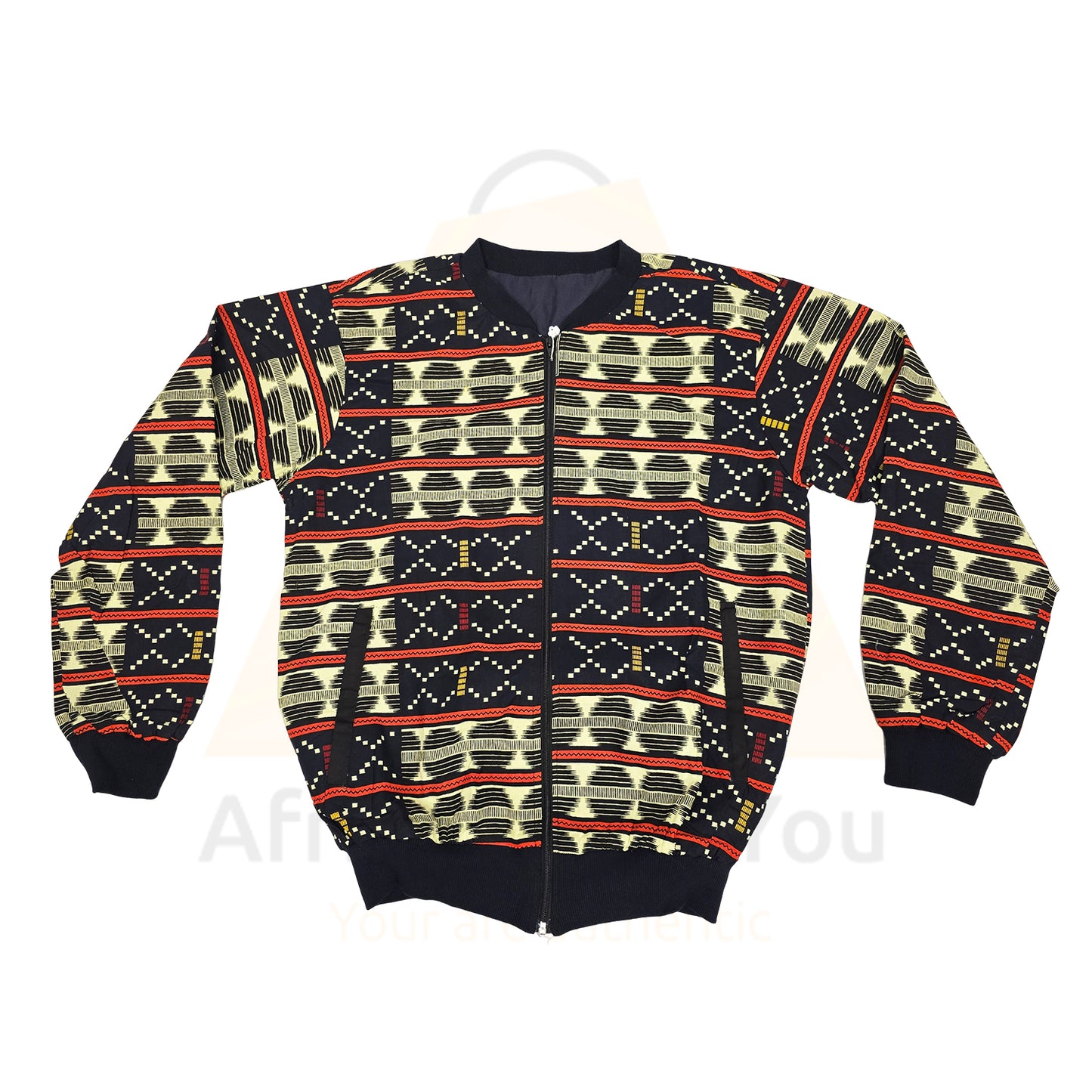 Timeless Heritage: Elegant African-Inspired Bomber Jacket