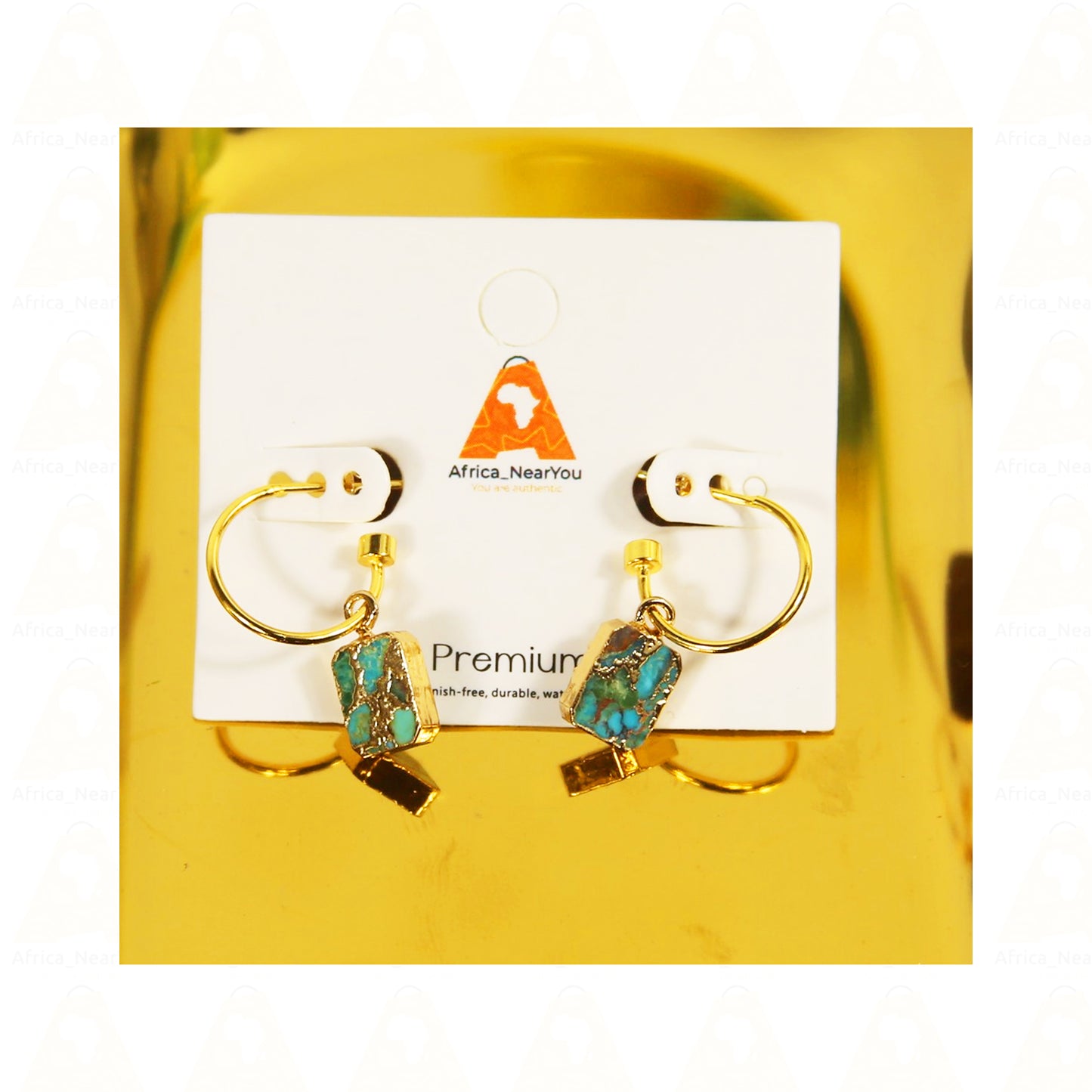 Earrings with Turquoise Stones