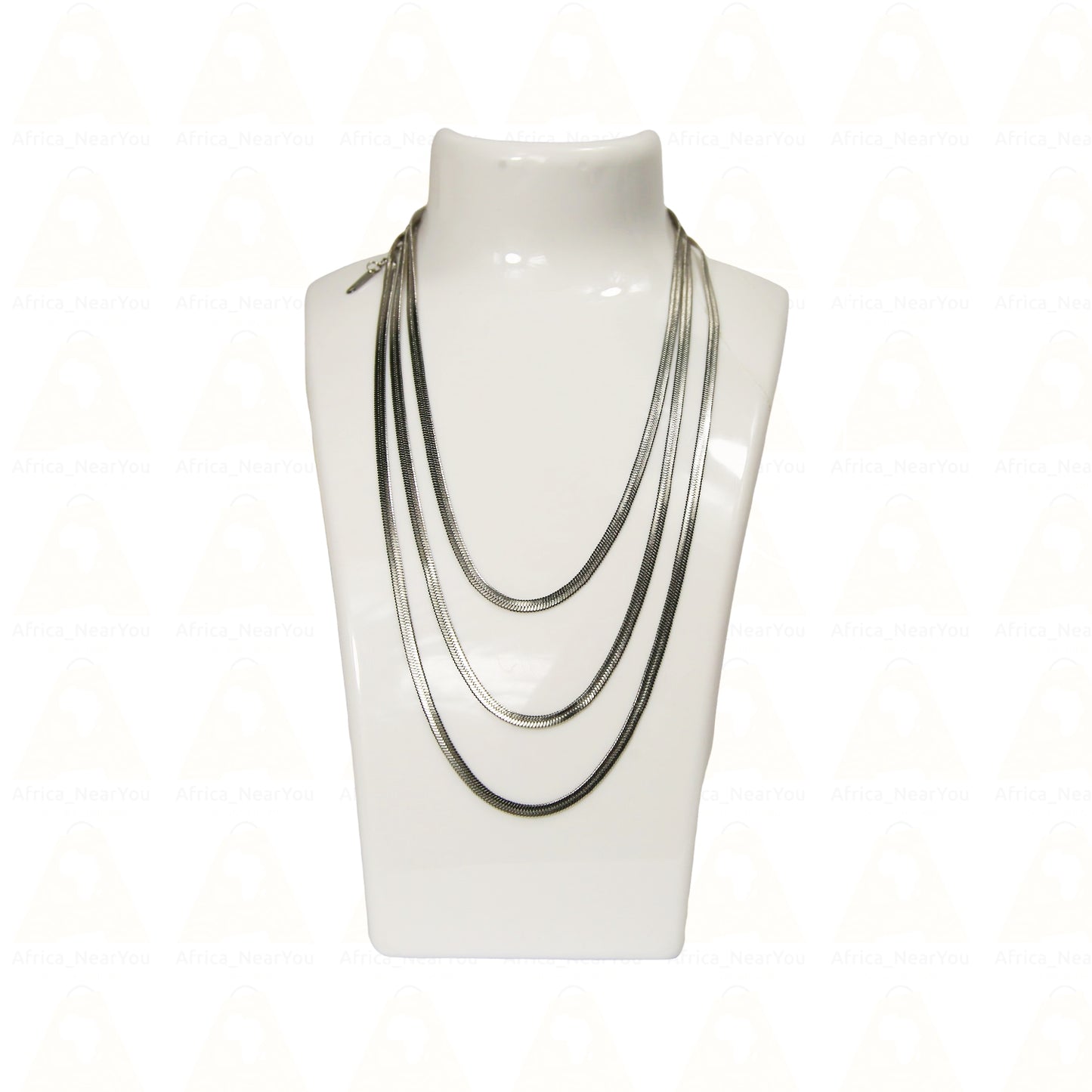 Tree layered distangle necklace non-twist