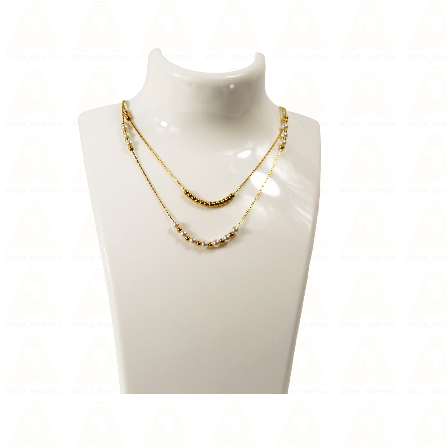 Water Drop pearl necklace think chain.