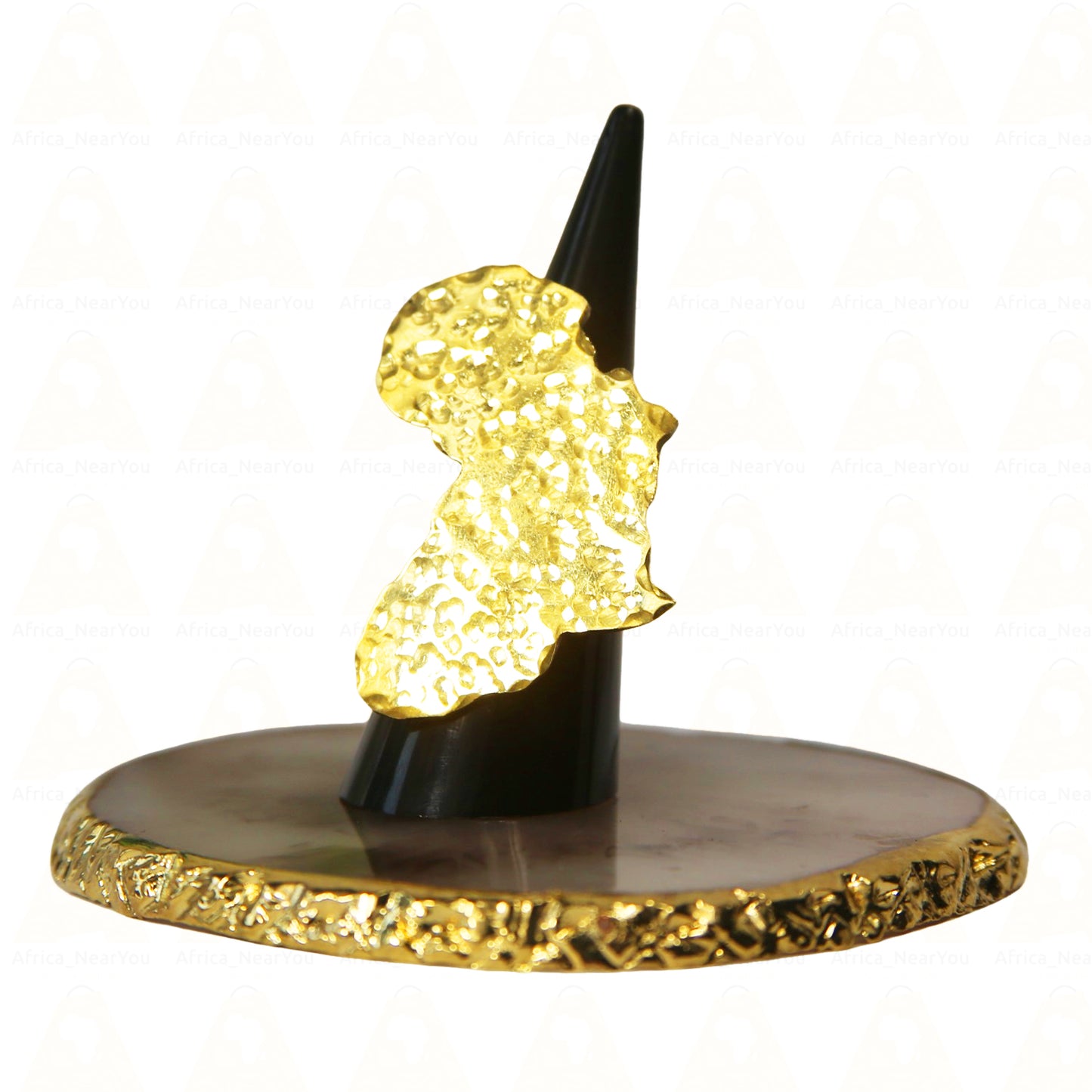 Bold Africa Map Gold Ring.