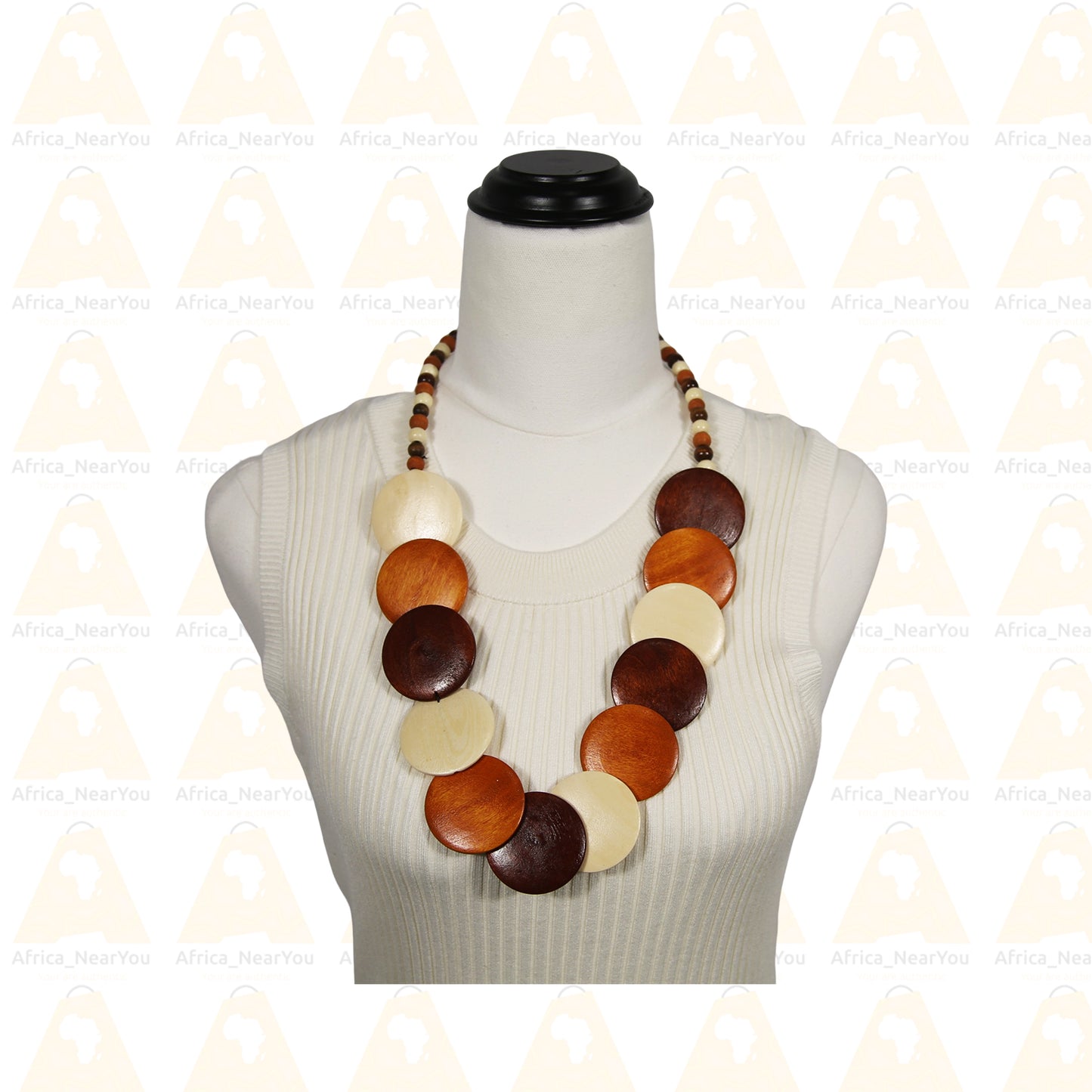 Earthy Elegance: Handcrafted Wooden Beaded Necklace