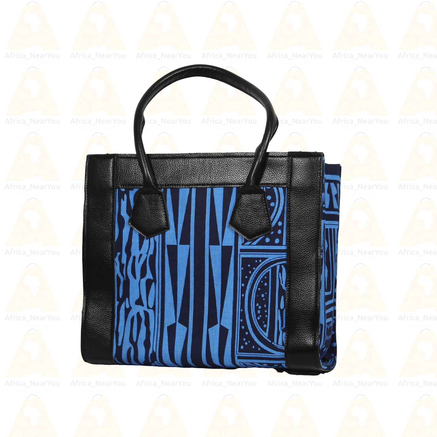 Elegant African Print Handbag – Stylish Blue Tote for Everyday Chic