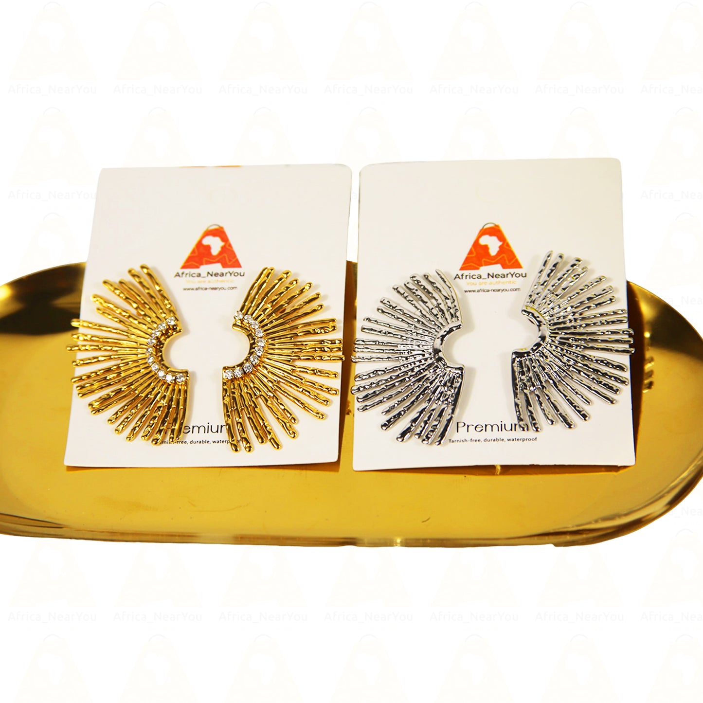 Anti allergic half sun earrings