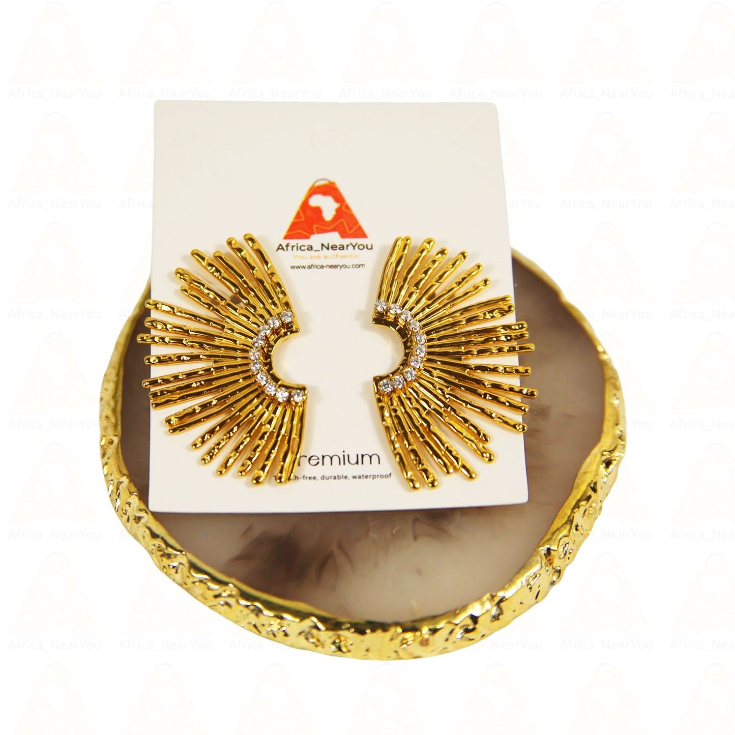 Anti allergic half sun earrings