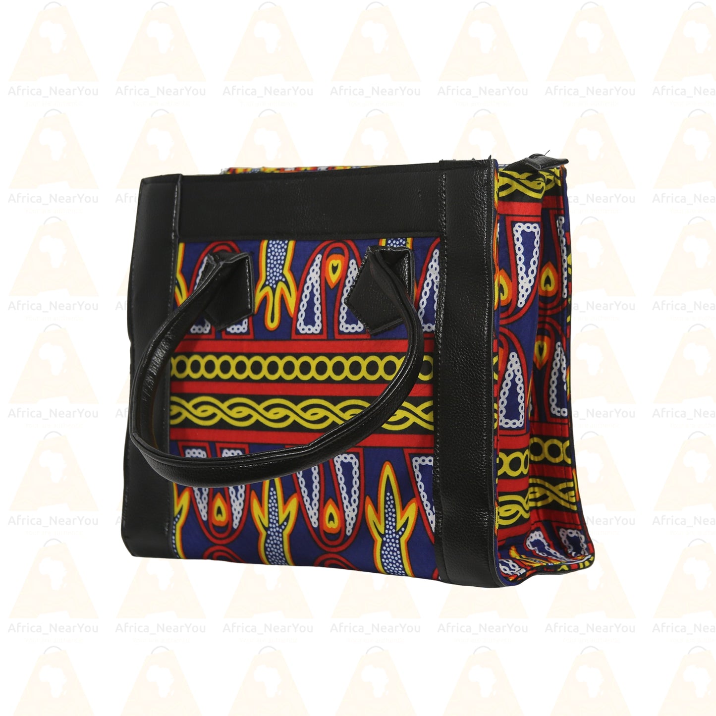 Elegant African Print Handbag – Stylish Blue Tote for Everyday Chic
