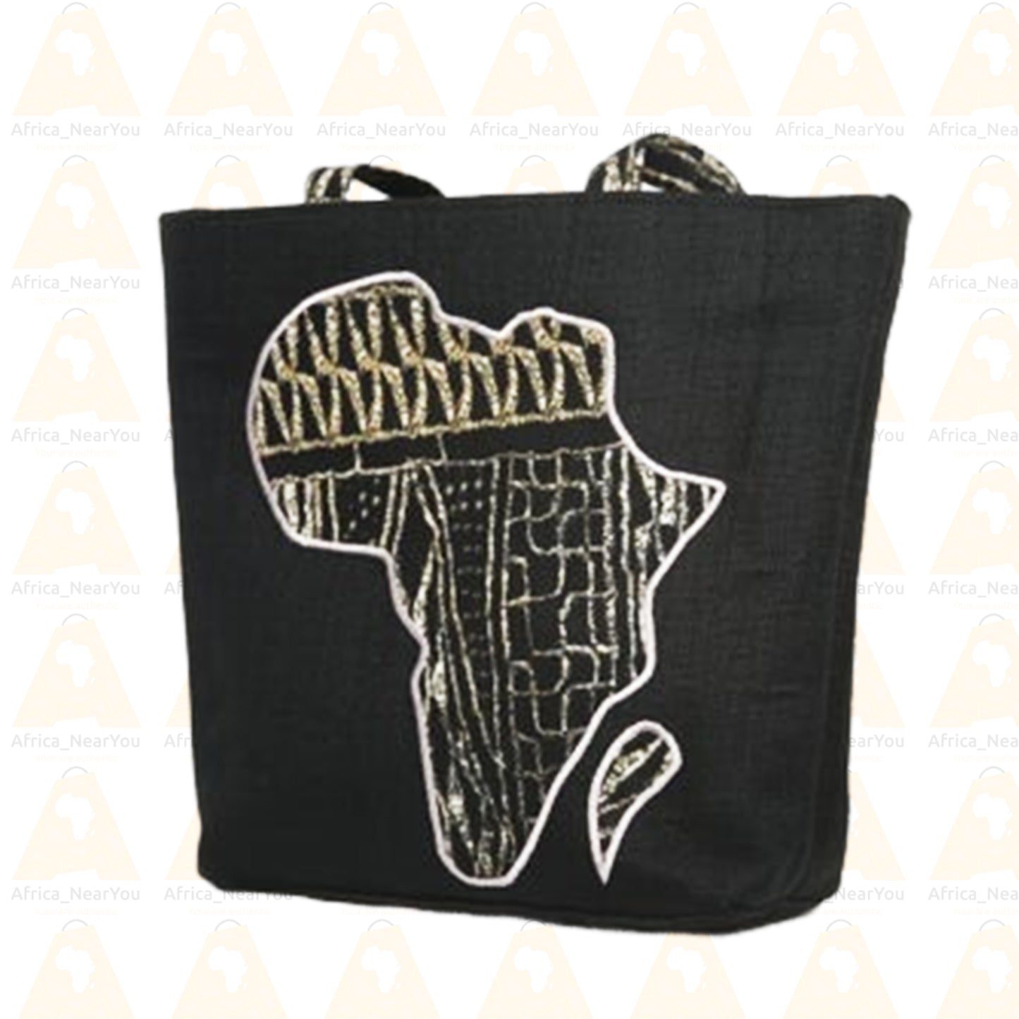 Heritage Tote: African Map Design Handbag with Vibrant Prints