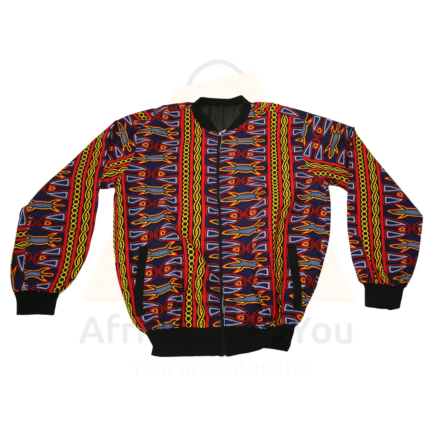 Bold Expressions: African Print Bomber Jacket with Vibrant Patterns