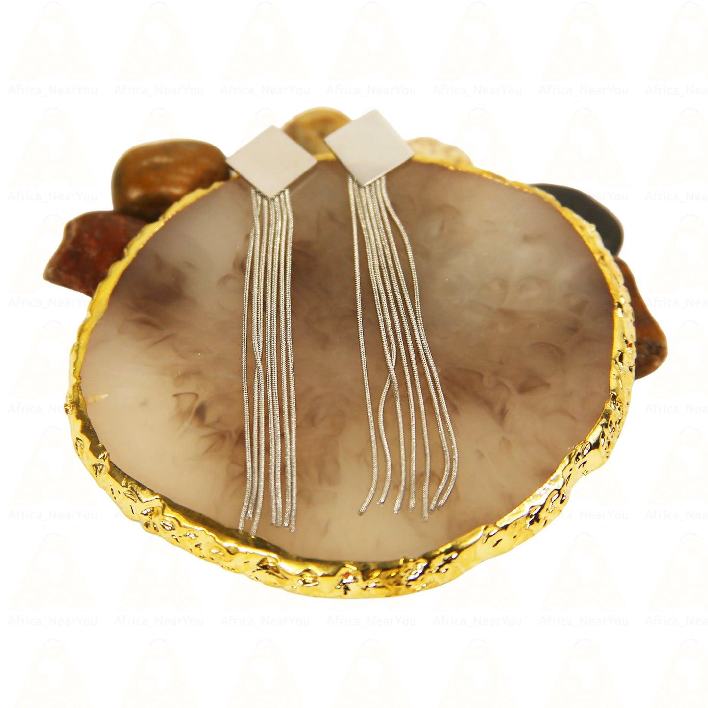 Elegant Agate Slice Pendant – Unique Luxury Jewelry for Women