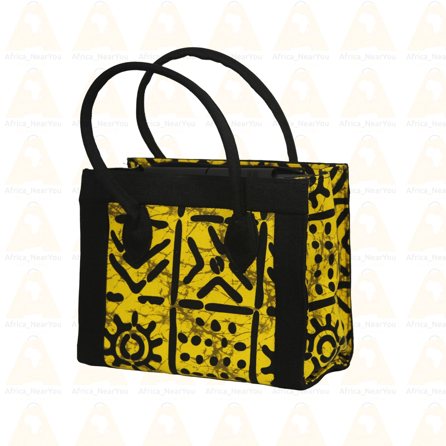 Elegant African Print Handbag – Stylish Blue Tote for Everyday Chic