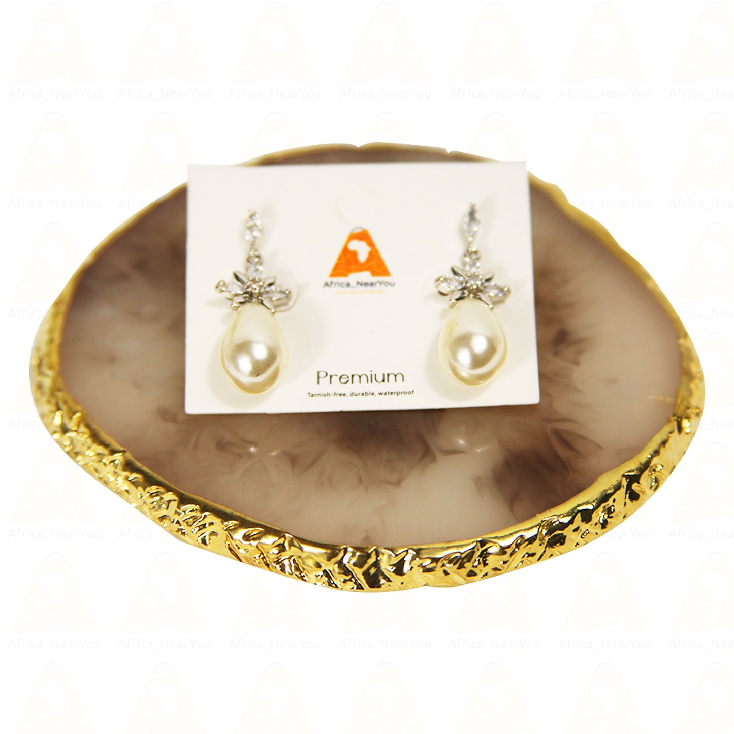 Elegant Pearl Drop Earrings with Crystal Accents