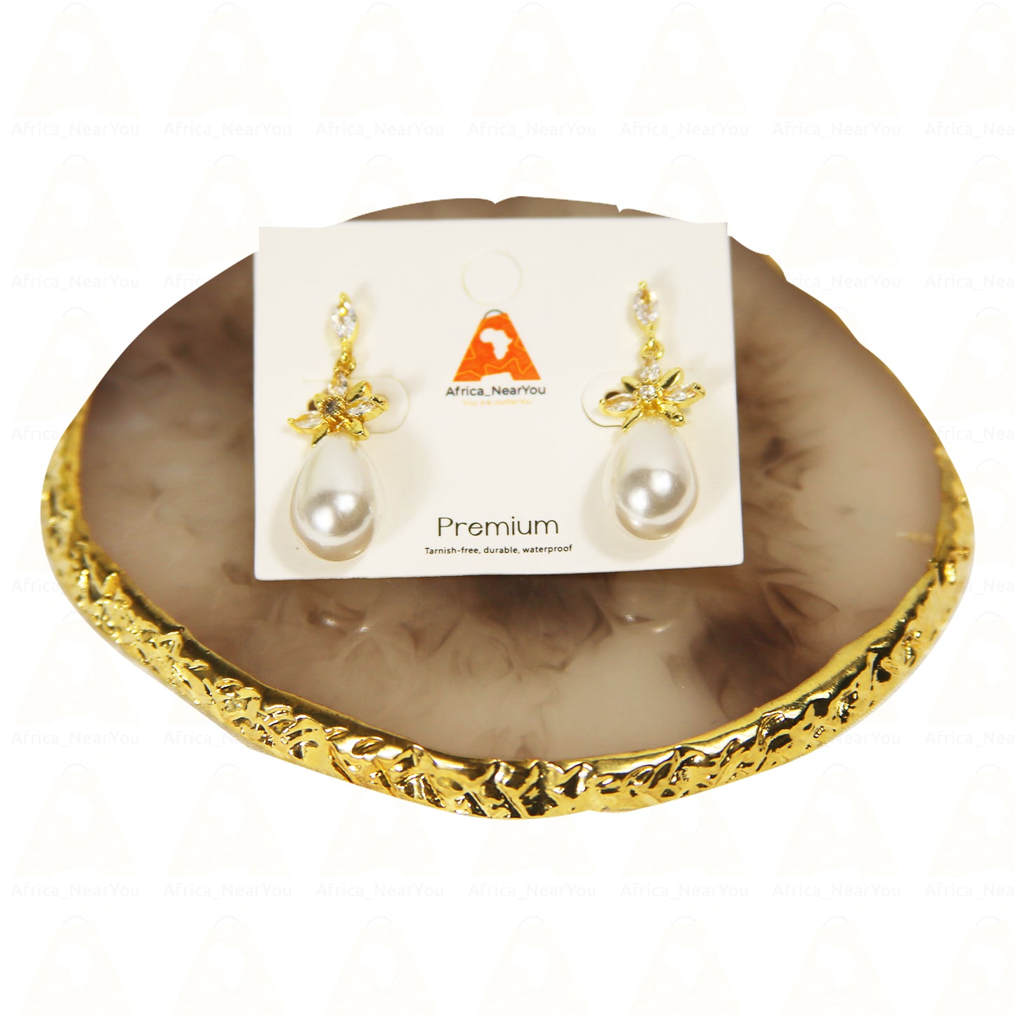Elegant Pearl Drop Earrings with Crystal Accents