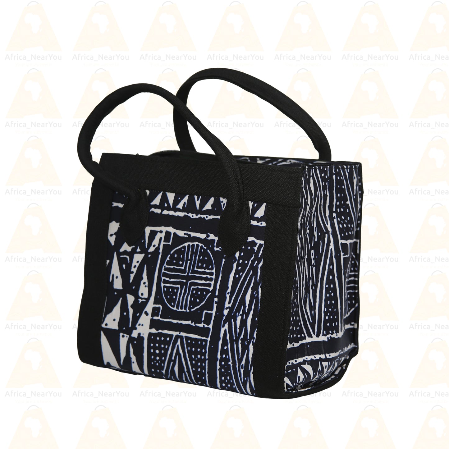 Elegant African Print Handbag – Stylish Blue Tote for Everyday Chic