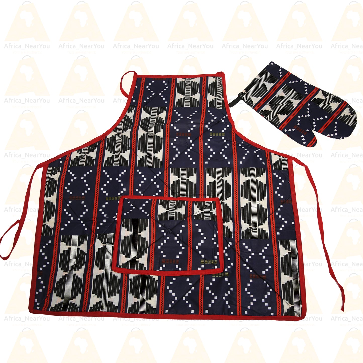 Artisan Flair: Vibrant African Print Apron & Oven Mitt Set