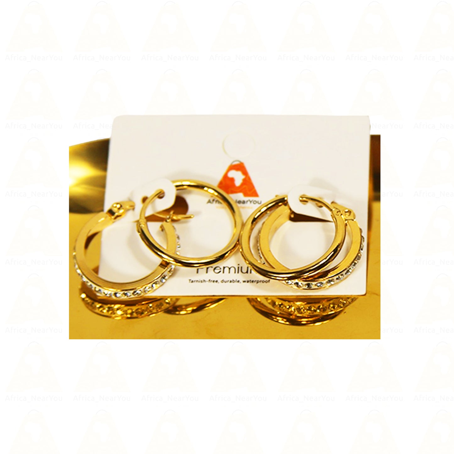 Elegant Gold and Silver Hoop Earrings with Crystal Accents