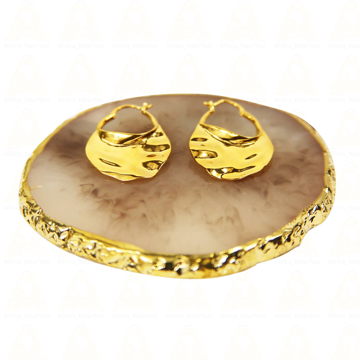 Bold Textured Gold Statement Earrings