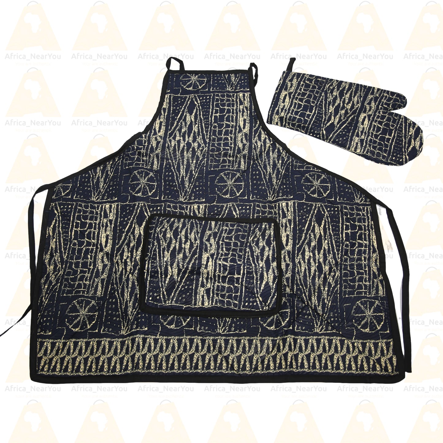 Artisan Flair: Vibrant African Print Apron & Oven Mitt Set