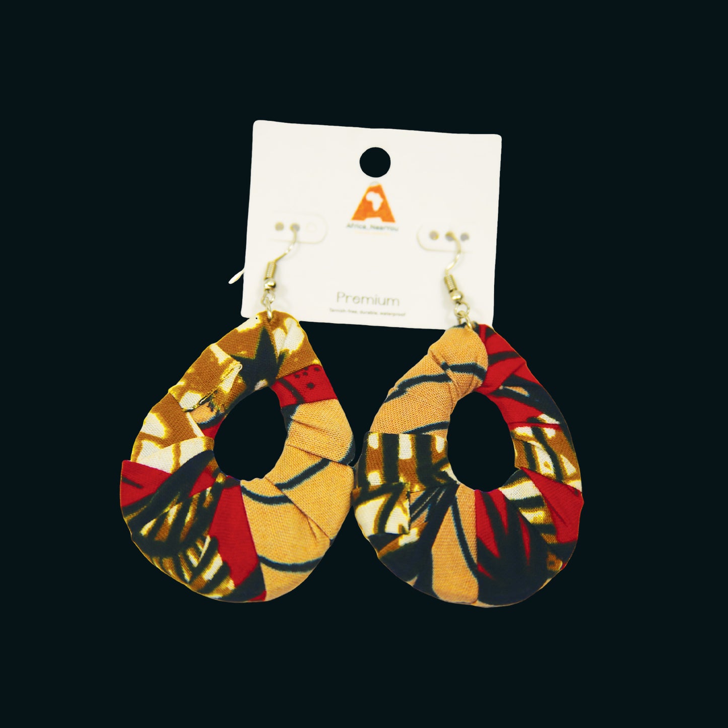 African Fabric Hoop Earrings