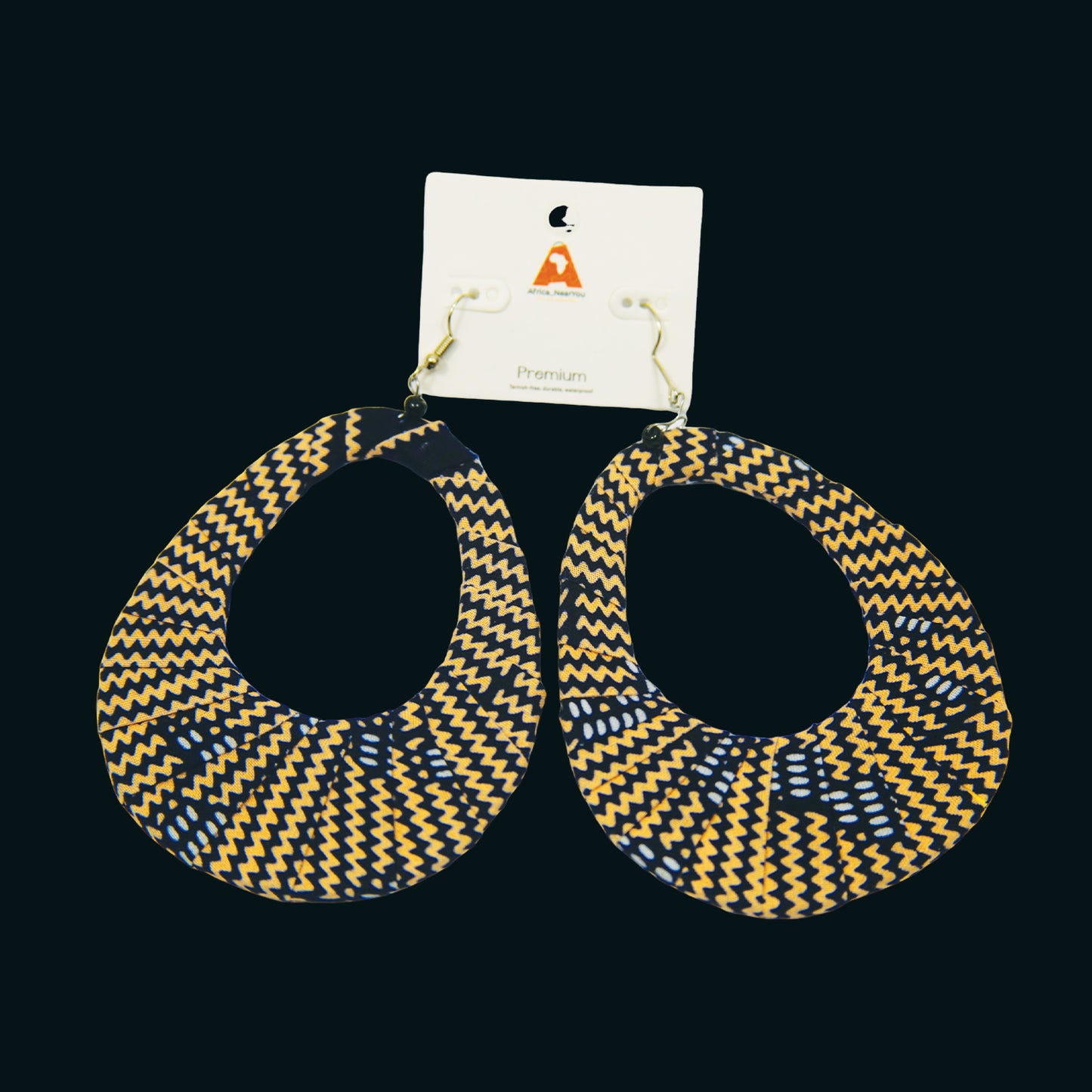 Bold Teardrop Ankara Fabric Earrings