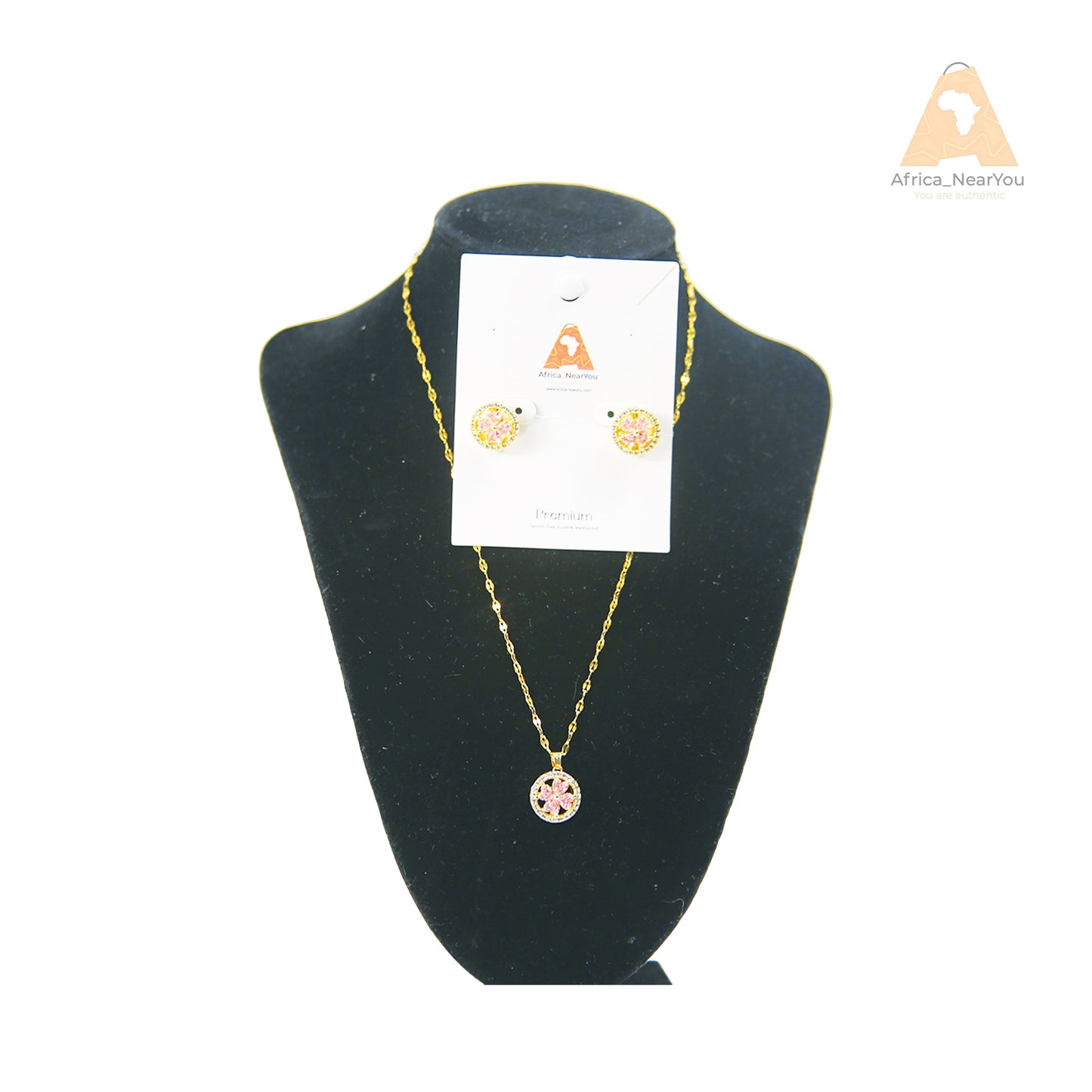 Pink Zircon Necklace & earrings