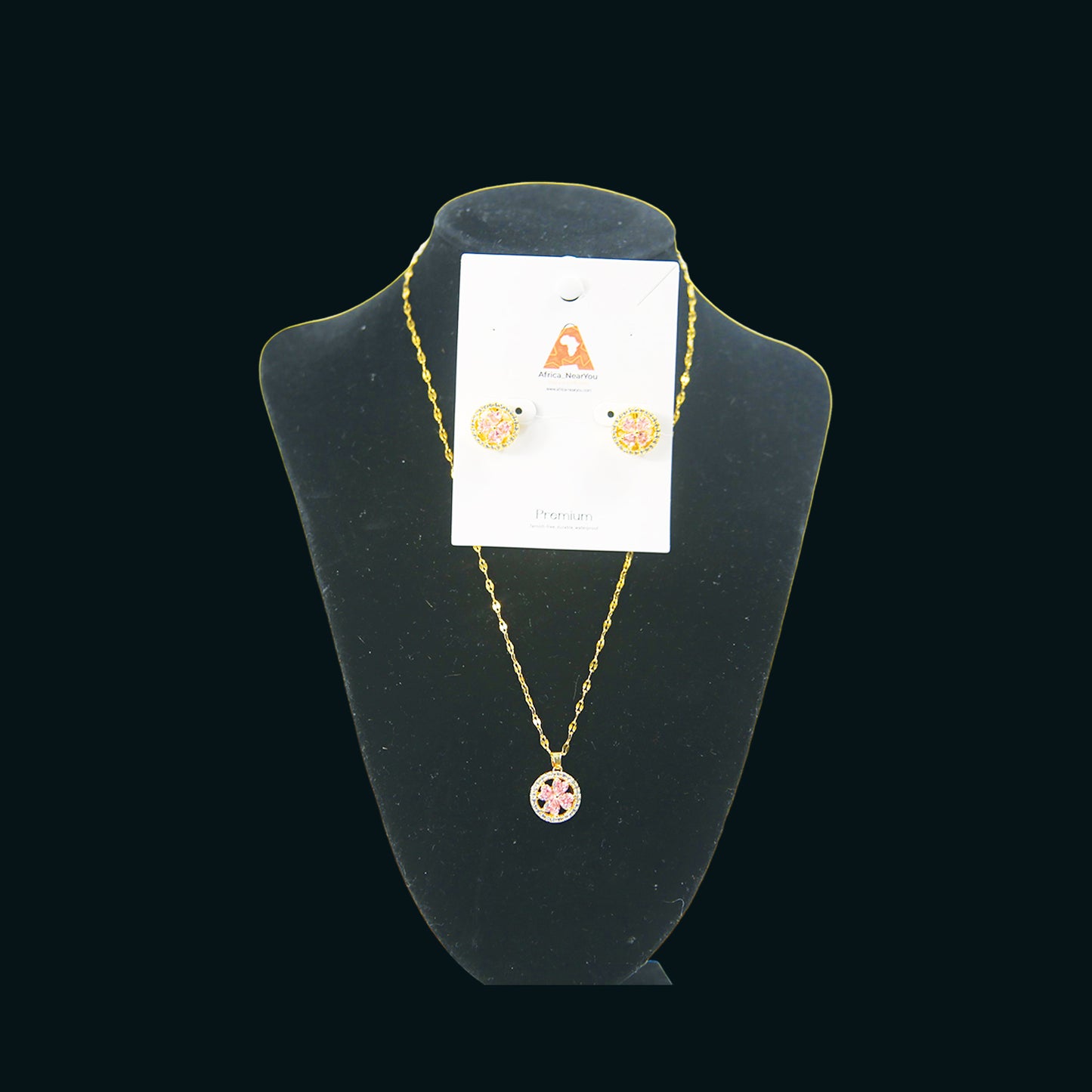 Pink Zircon Necklace & earrings