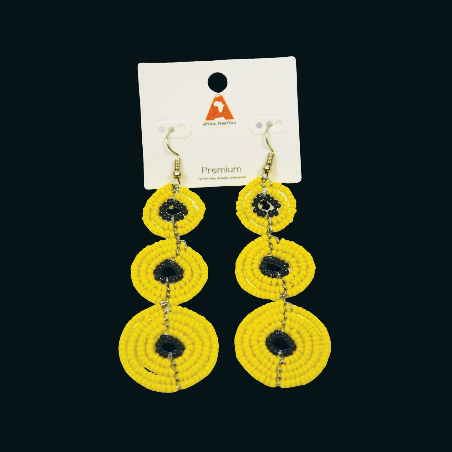 Handmade African Beaded Dangle Earrings