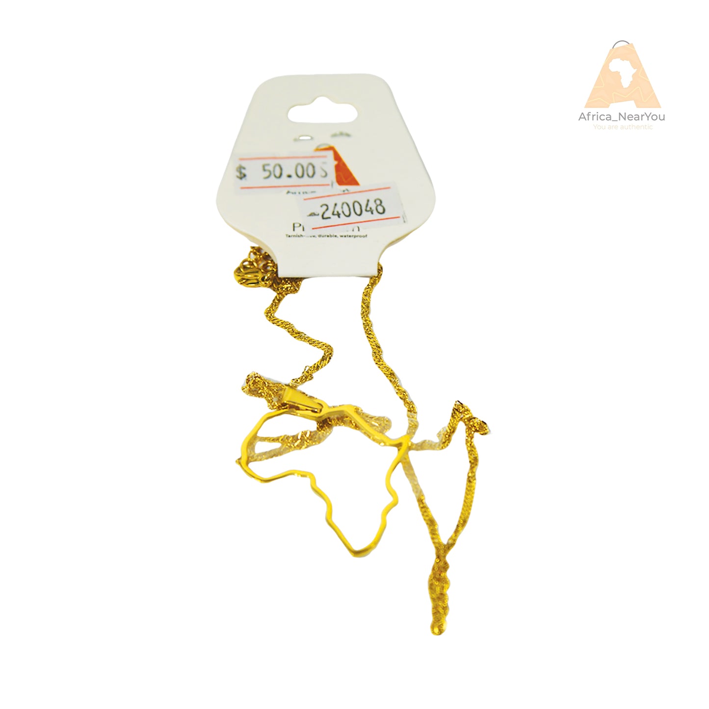 Empty Delineated Africa Shape Necklace