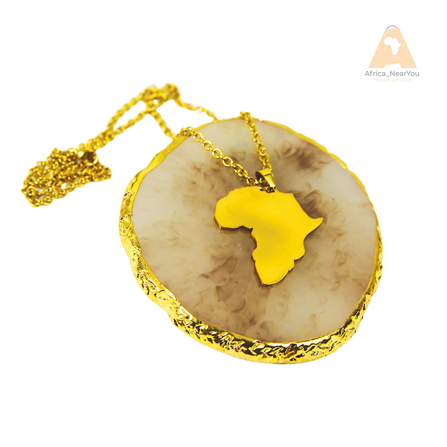 Full Africa shape necklace