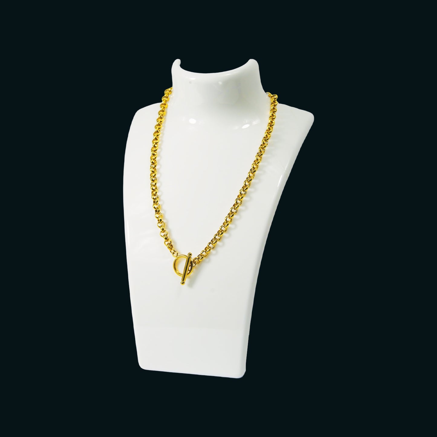Gold T-Bar Chain Necklace