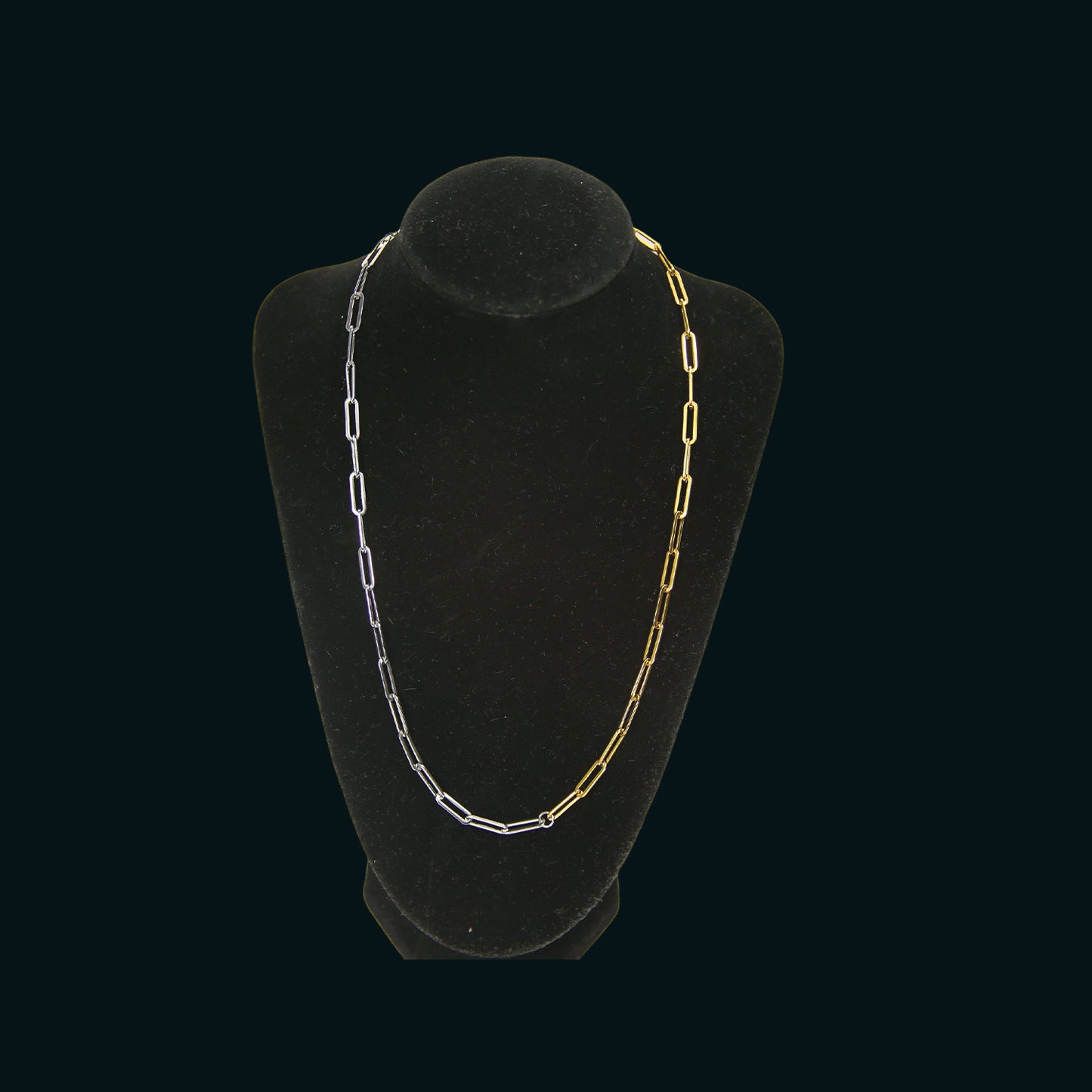 Two-Tone Paperclip Chain Necklace