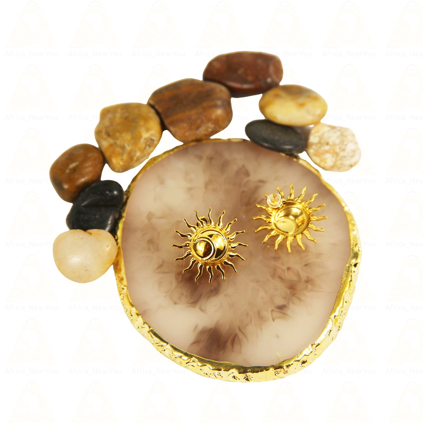 Gold Sun Stud Earrings – Unique Celestial Jewelry for Radiant Style