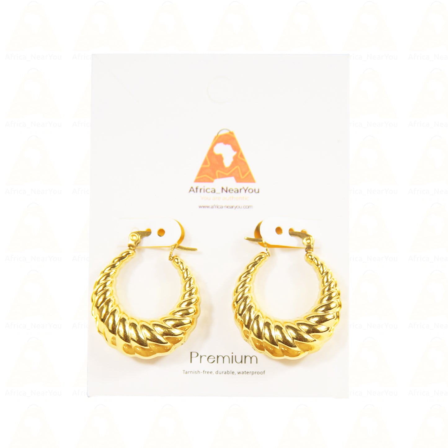 Premium Gold Twisted Hoop Earrings.