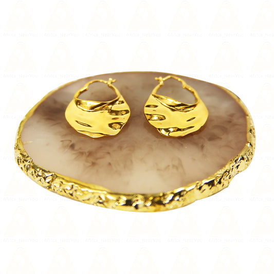 Bold Textured Gold Statement Earrings