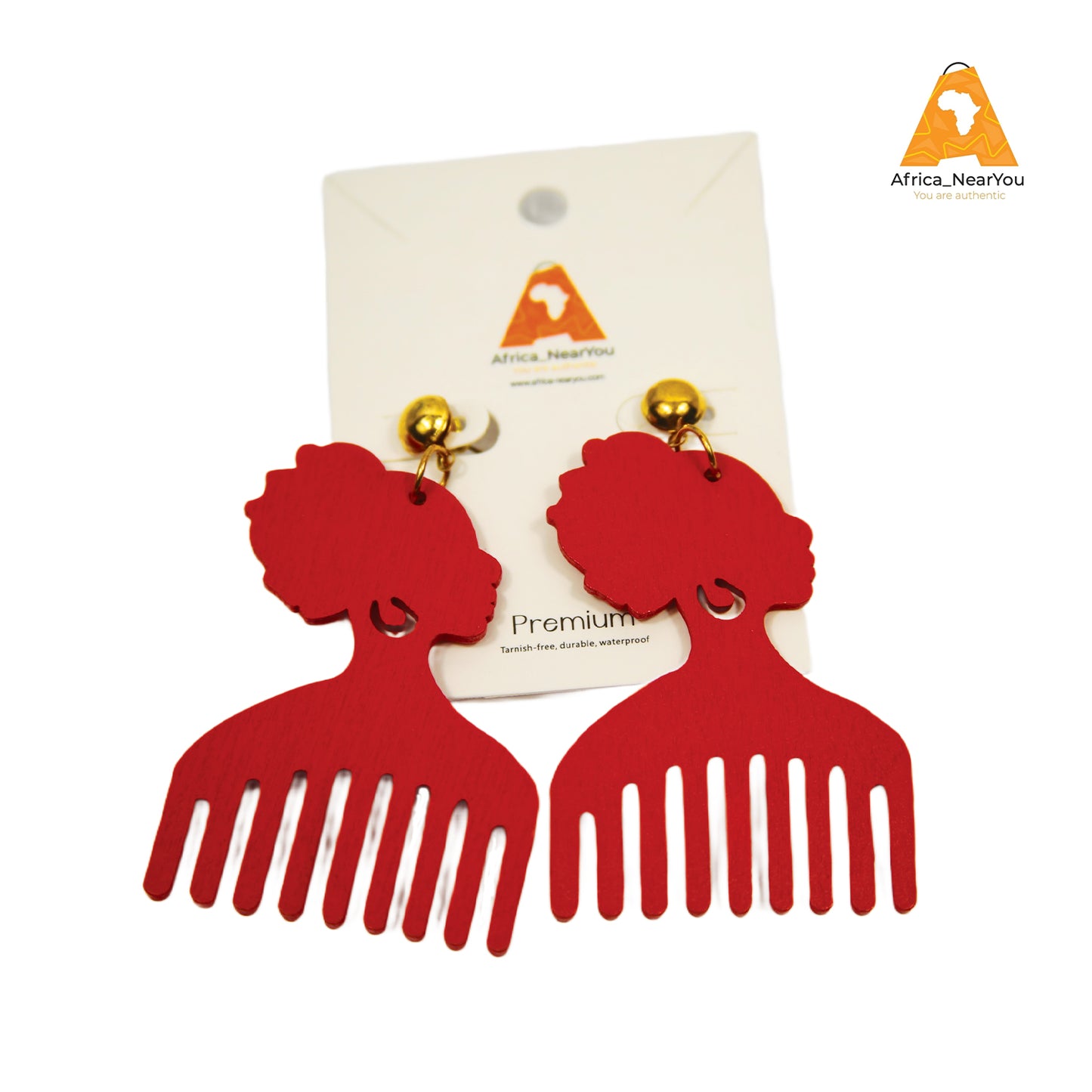African Wooden Earring