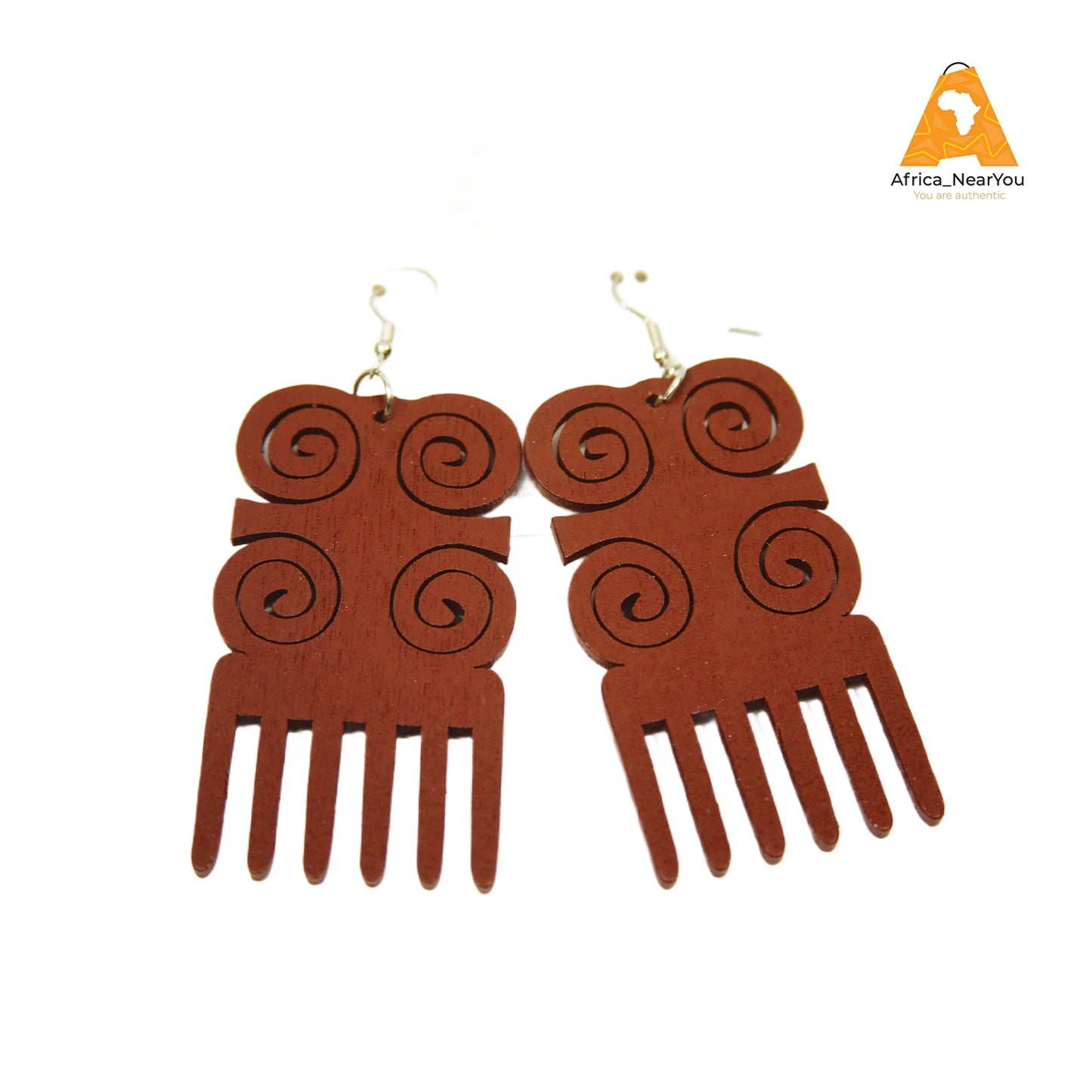 African Wooden Earring