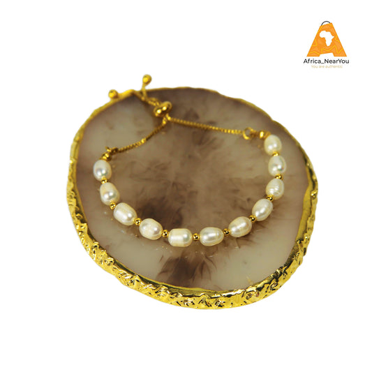 Gold-Plated Freshwater Pearl Bracelet