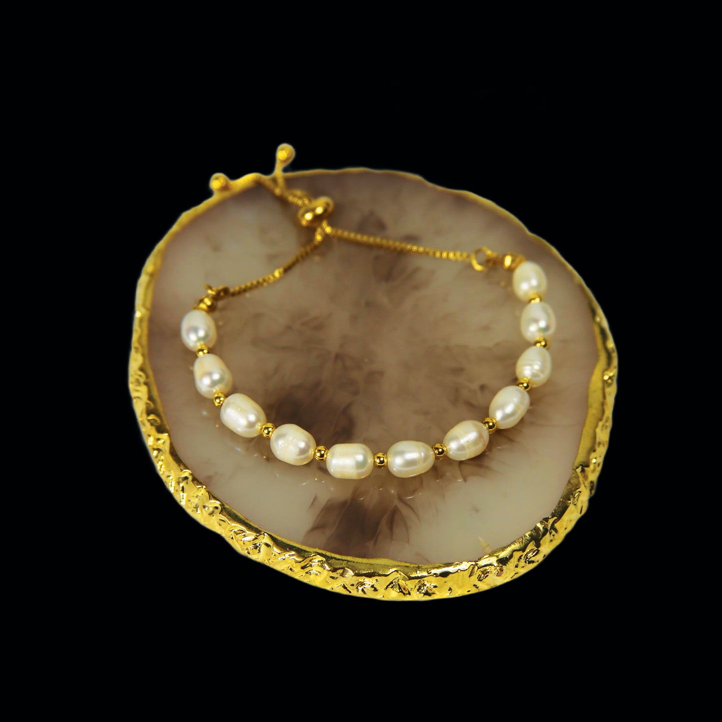 Gold-Plated Freshwater Pearl Bracelet