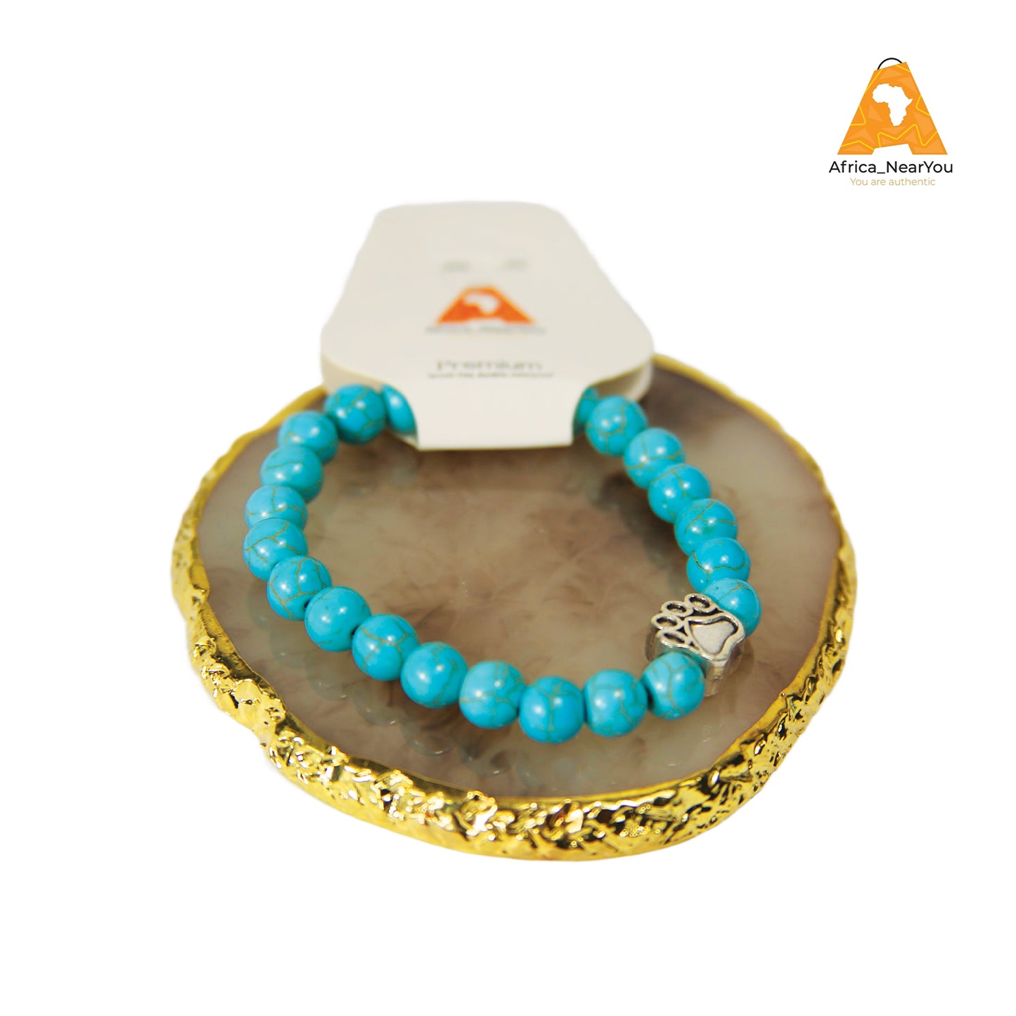 One layer beaded natural stone bracelet