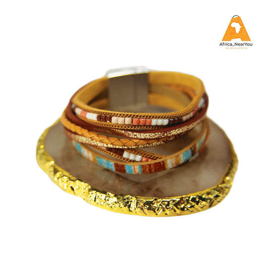 handmade Bohemian braided multilayer bracelet