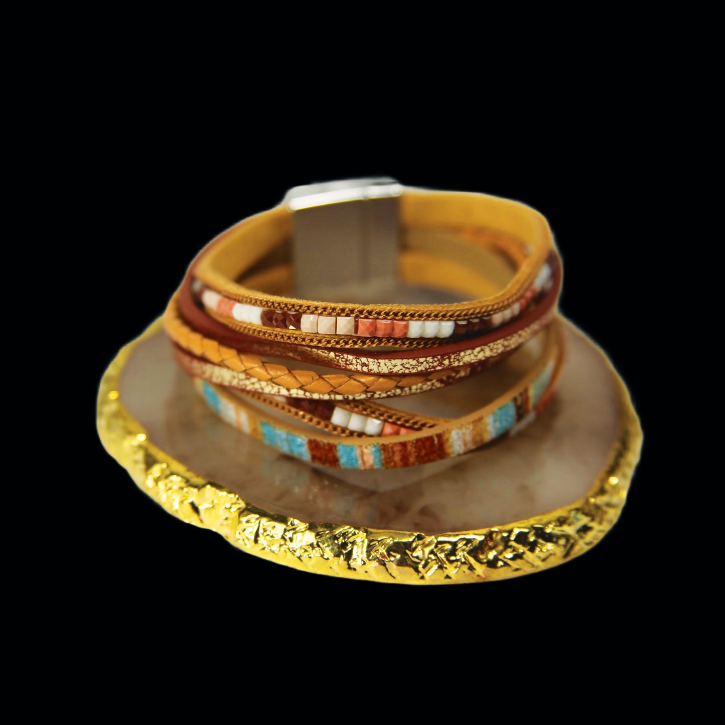 handmade Bohemian braided multilayer bracelet